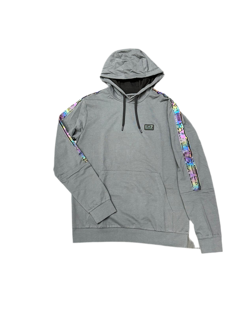 FELPA UOMO GARZATA CON CAPPUCCIO BANDA RIFLETTENTE EMPORIO ARMANI