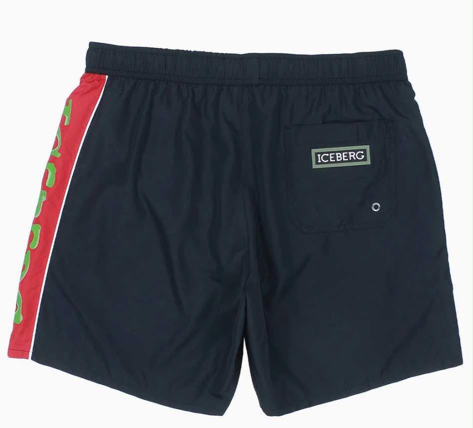 COSTUME ICEBERG CON FASCIA LATERALE COLORATA E SCRITTA