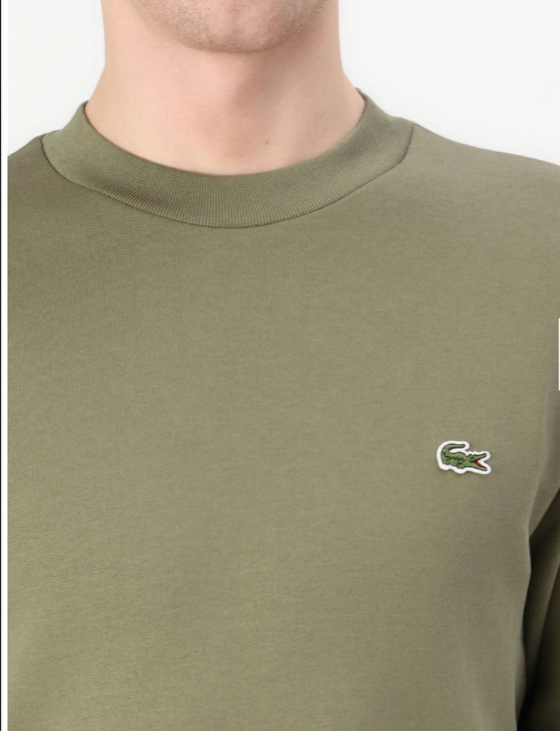 FELPA LACOSTE GIROCOLLO CON LOGO LATO CUORE CUCITO