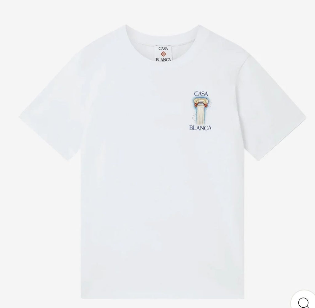 T-SHIRT CASABLANCA LOGO LATO CUORE E RETRO COLONNA ROMANA
