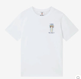 T-SHIRT CASABLANCA LOGO LATO CUORE E RETRO COLONNA ROMANA