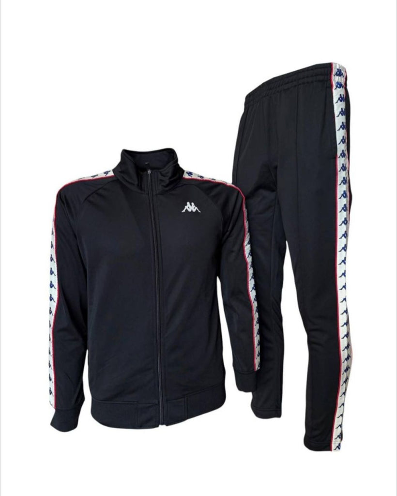 TUTA COMPLETA KAPPA UNISEX ACETATA CON BANDA BIANCHE/BLU