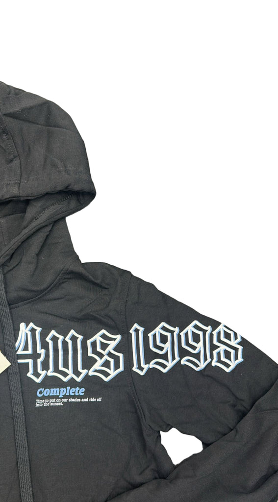 FELPA PACIOTTI UNISEX COTONE  CON CAPPUCCIO E SCRIITA DAL PETTO ALLA MANICA STAMPATA