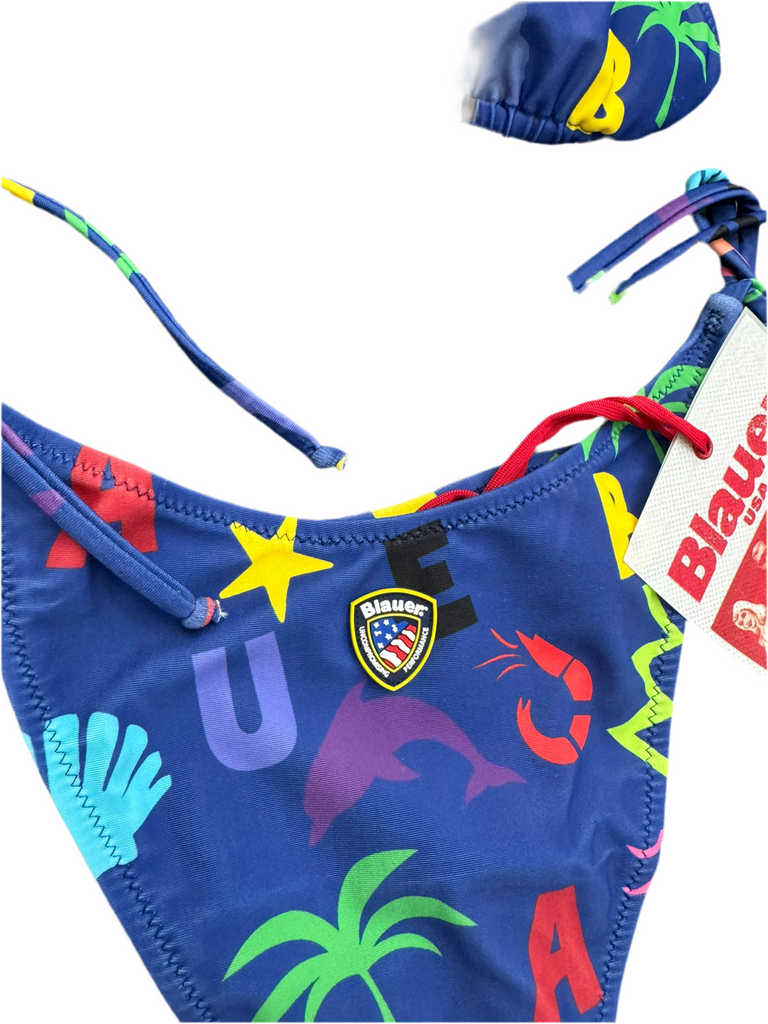 COSTUME BLAUER DUE PEZZI MULTILOGO E PALME