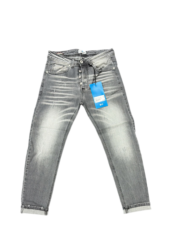 JEANS CIANOTIC UOMO BAGGY SFUMATO E BOTTONI