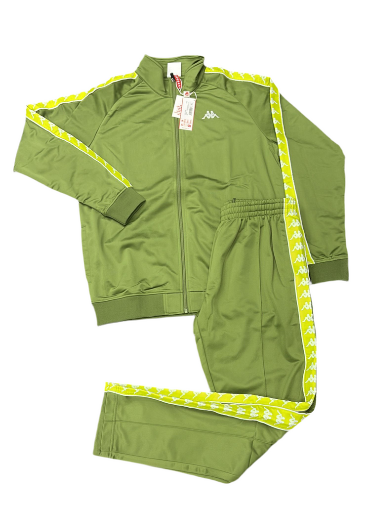 TUTA COMPLETA KAPPA UNISEX ACETATA CON BANDA GIALLO LIME