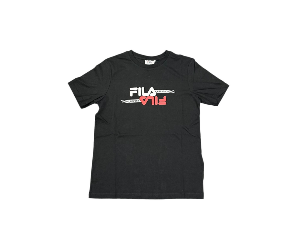 T-SHIRT FILA LOGO IN GOMMA CENTRALE A SPECCHIO