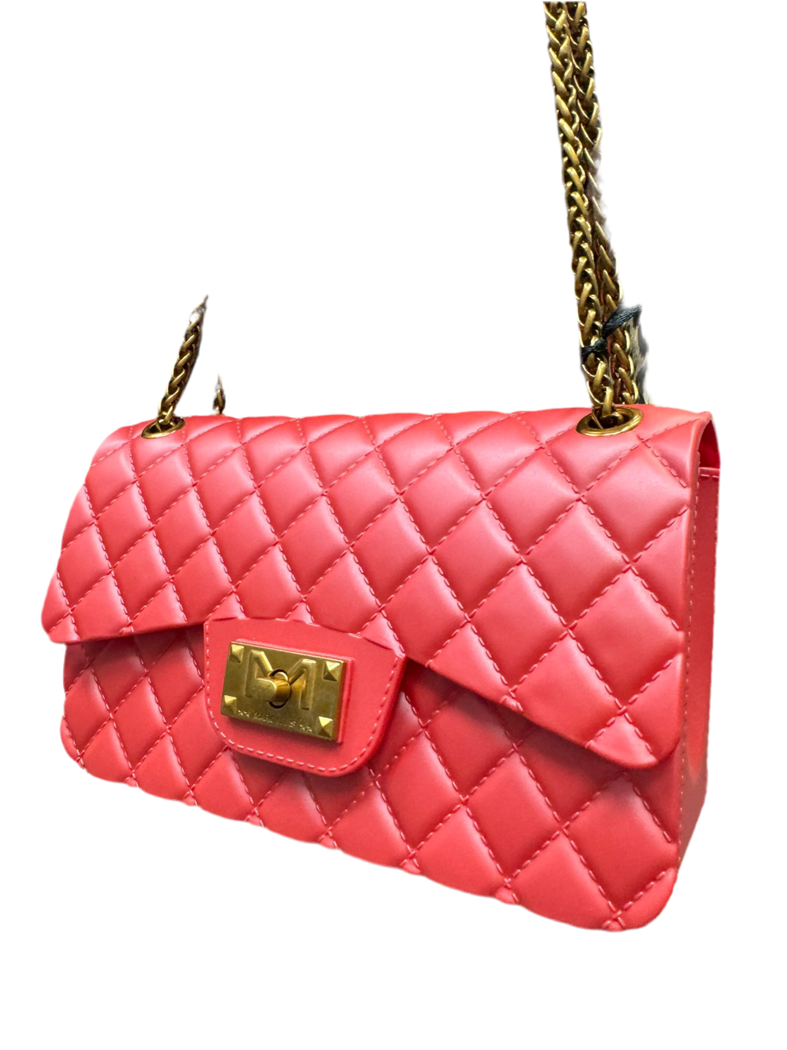 BORSA  A ROMBI CON TRACOLLA CATENA ORO