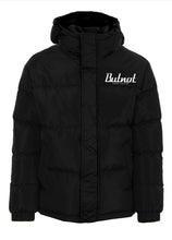 Carica l&#39;immagine nel visualizzatore di Gallery, GIUBBINO BUTNOT UOMO PIUMINO CON SCRITTA LUNGO SCHIENA E CAPPUCCIO