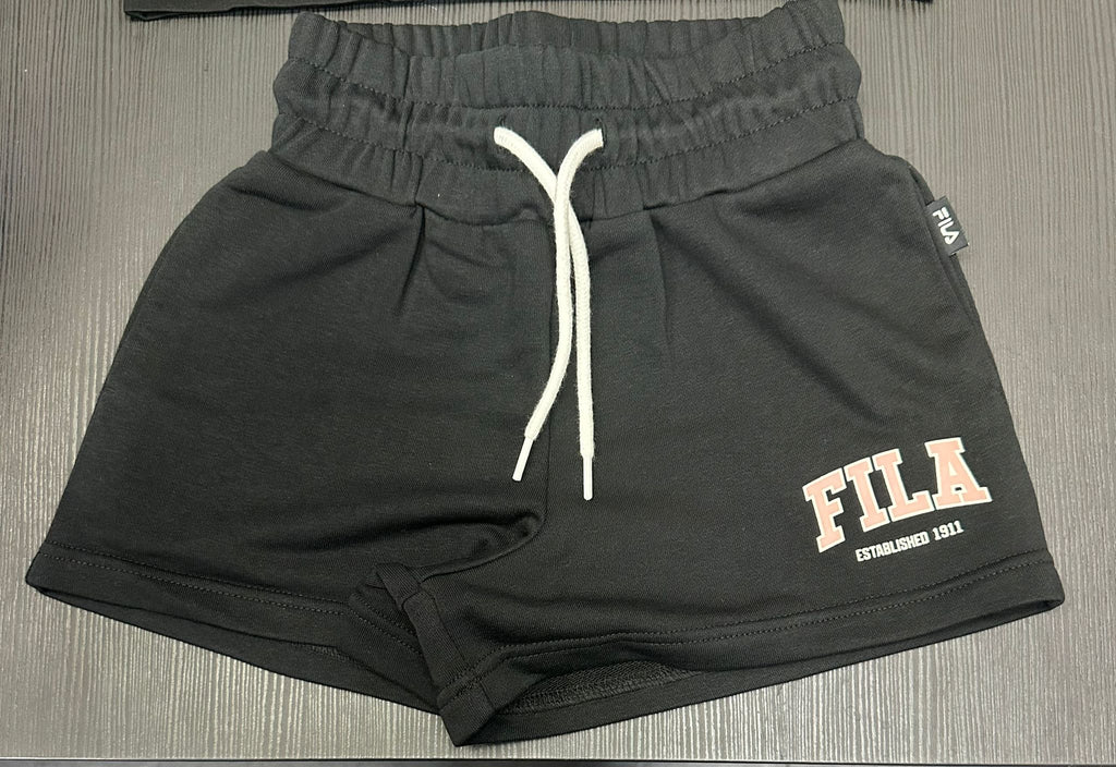 COMPLETO FILA CON SCRITTA CENTRALE STAMPATA , T-SHIRT CROP TOP