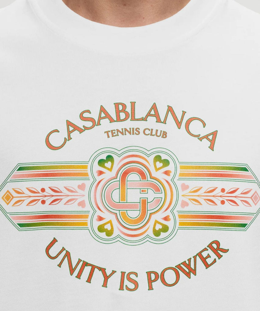 T-SHIRT CASABLANCA CON LOGO CENTRALE GRANDE E SCRITTA INCLINATA SOPRA LOGO