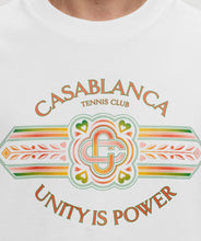 Carica l&#39;immagine nel visualizzatore di Gallery, T-SHIRT CASABLANCA CON LOGO CENTRALE GRANDE E SCRITTA INCLINATA SOPRA LOGO