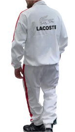 TUTA COMPLETA LACOSTE UNISEX MICROFIBRA CON BANDE LATERALI COLORATE E LOGO GRANDE RETRO