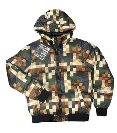 GIUBBINO MAISON 9 PARIS UOMO PIUMINO QUADRETTI PIXEL COLORATI