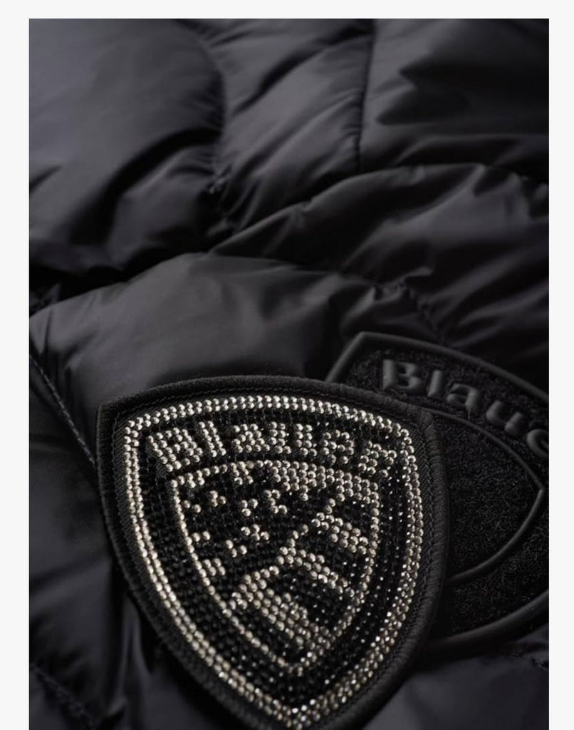 GIUBBINO BLAUER A ONDA CON LOGO BRACCIO BRILLANTINATO