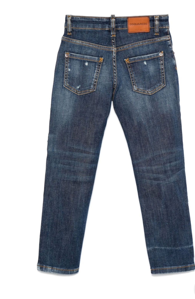 JEANS DSQUARED TARGHETTA CUOIO RETRO