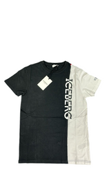 T-SHIRT ICEBERG BICOLOR NERO-BIANCO