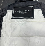 GIUBBINO MAISON 9 PARIS UOMO PIUMINO BIANCO-NERO CON TARGHETTA LATO CUORE E RETRO
