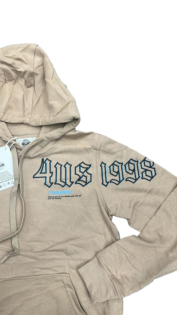 FELPA PACIOTTI UNISEX COTONE  CON CAPPUCCIO E SCRIITA DAL PETTO ALLA MANICA STAMPATA