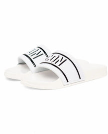 CIABATTE ICON CON FASCIA E SCRITTA DOPPIA BLACK/WHITE