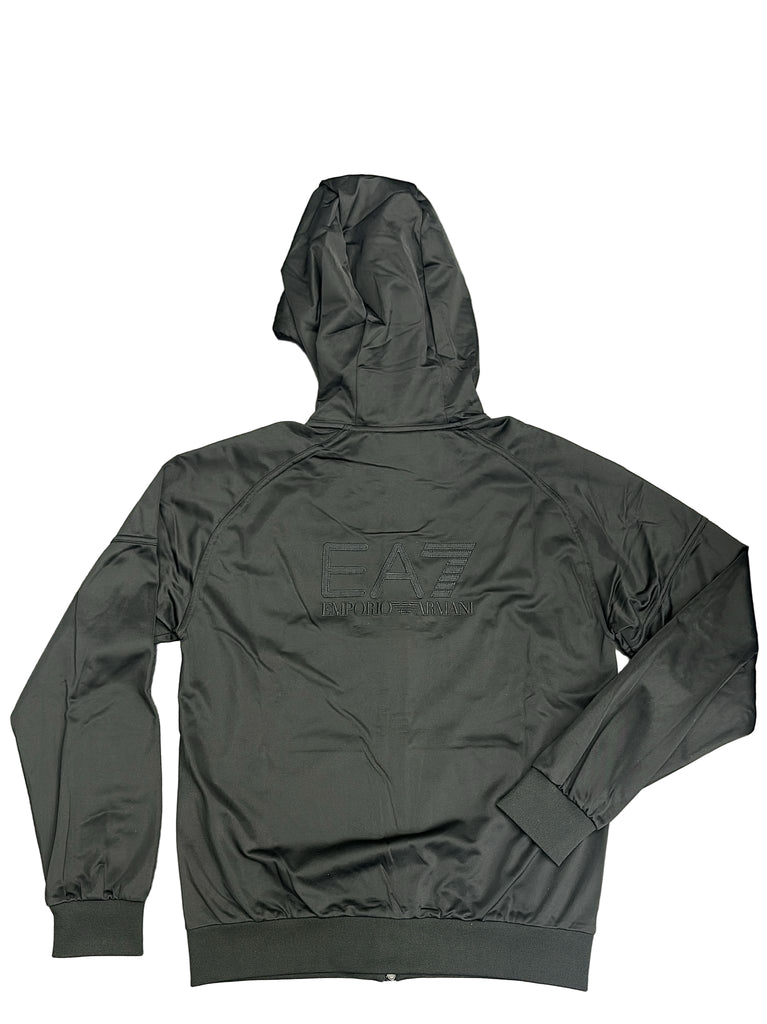 TUTA COMPLETA EA7 UOMO ACETATA CON CAPPUCCIO E LOGO RIQUADRO LATO CUORE