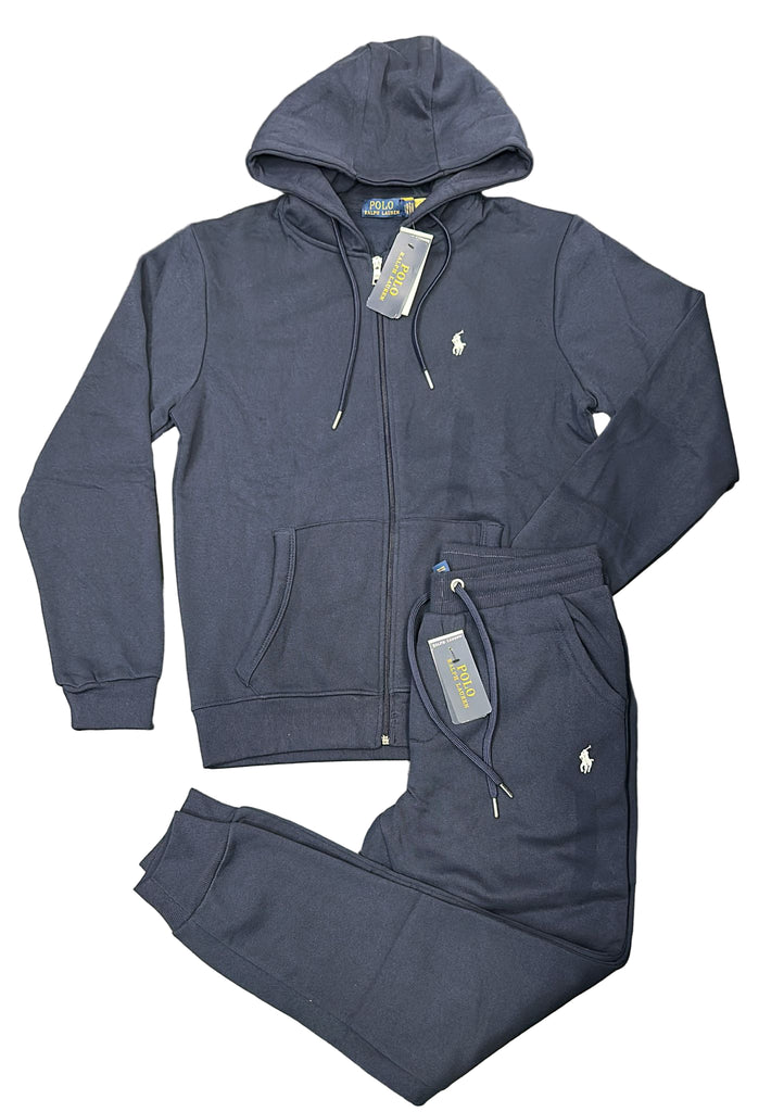 TUTA COMPLETA RALPH LAUREN UOMO , FELPATO , LOGO LATO CUORE CUCITO, ZIP E CAPPUCCIO