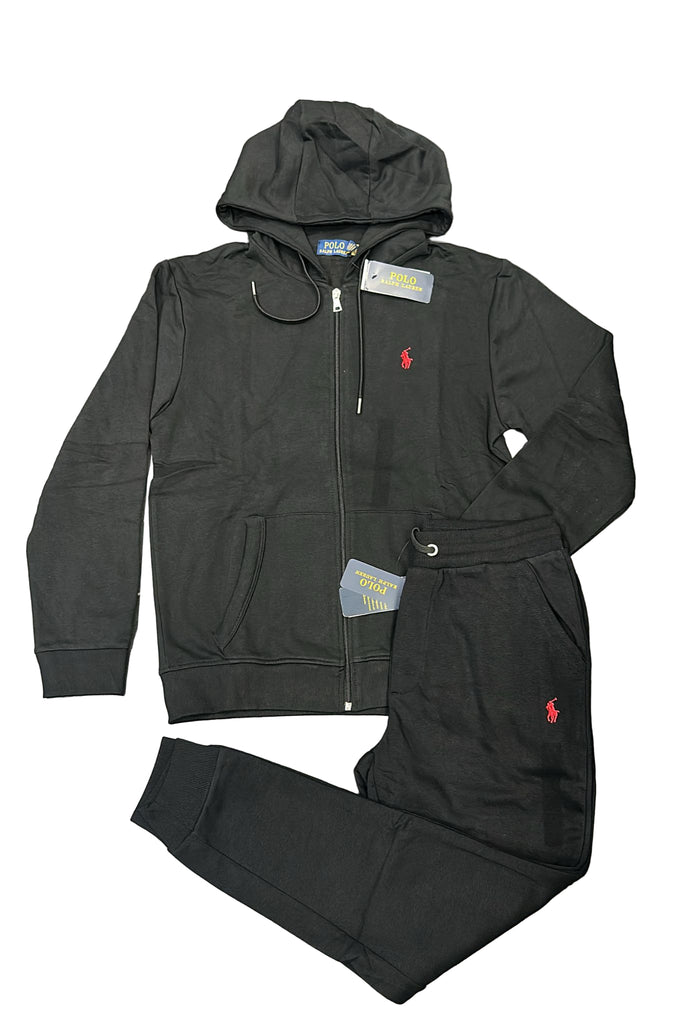 TUTA COMPLETA RALPH LAUREN UOMO , FELPATO , LOGO LATO CUORE CUCITO, ZIP E CAPPUCCIO