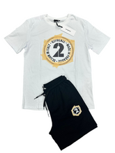 Carica l&#39;immagine nel visualizzatore di Gallery, COMPLETO G2FIRENZE SCRITTA  A CERCHIO LATO CUORE E GAMBA ORO