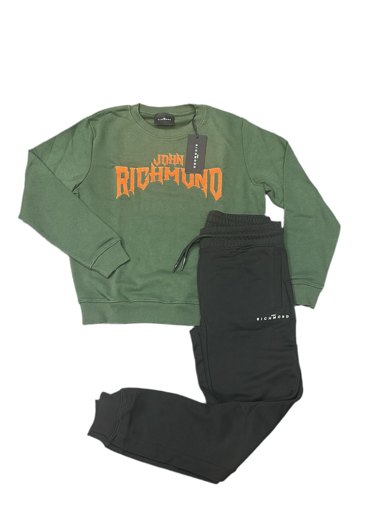 TUTA COMPLETA RICHMOND BIMBO GARZATA SCRITTA STILE GRECO ARANCIONE