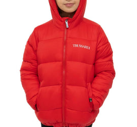 GIUBBINO TRUSSARDI BIMBO PIUMINO CON LOGO LATO CUORE E CAPPUCCIO