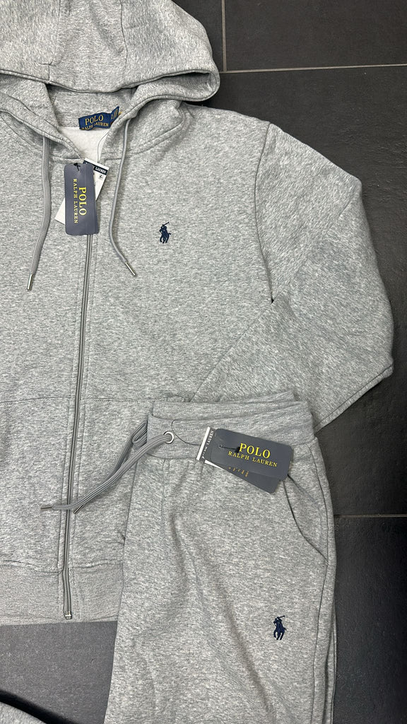 TUTA COMPLETA RALPH LAUREN UOMO , FELPATO , LOGO LATO CUORE CUCITO, ZIP E CAPPUCCIO