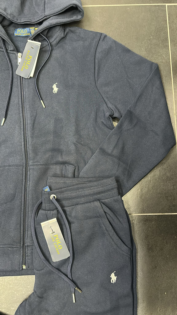 TUTA COMPLETA RALPH LAUREN UOMO , FELPATO , LOGO LATO CUORE CUCITO, ZIP E CAPPUCCIO