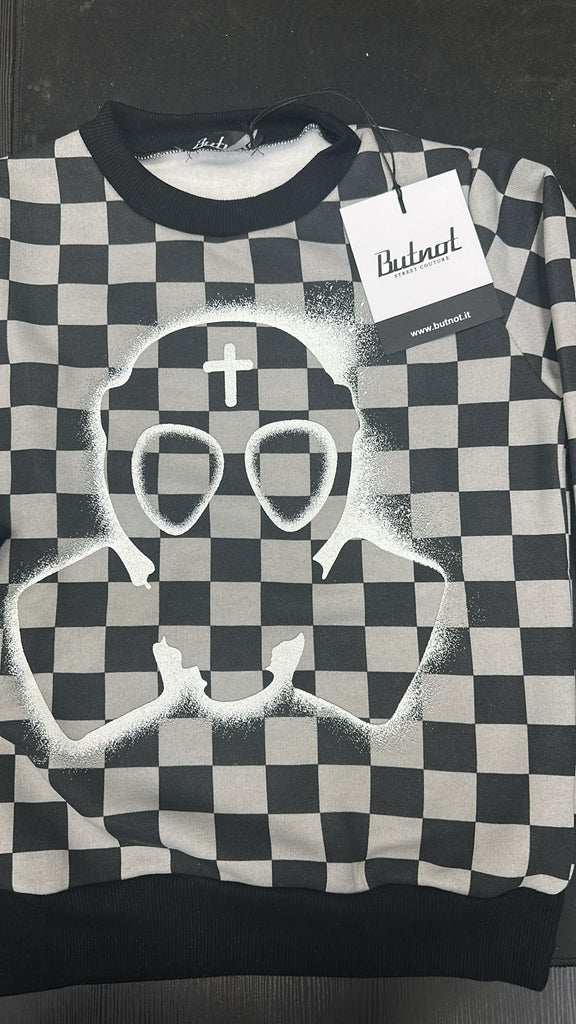 FELPA BUTNOT BAMBINO FELPATA CON TESCHIO BIANCO, GIROCOLLO