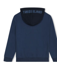 Carica l&#39;immagine nel visualizzatore di Gallery, FELPA TIMBERLAND BIMBO COTONE CON ZIP E CAPPUCCIO LOGO LATO CUORE IN GOMMA