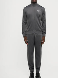 TUTA COMPLETA EA7 UOMO ACETATA GIROCOLLO CON BANDE SULLE SPALLE E LOGO LATO CUORE