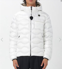 GIUBBINO BLAUER A ONDA CON LOGO BIANCO E TASCA LATO CUORE