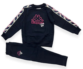 TUTA COMPLETA KAPPA BIMBA FELPATA LOGO CENTRALE CON SCRITTA