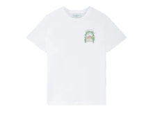 Carica l&#39;immagine nel visualizzatore di Gallery, T-SHIRT CASABLANCA UNISEX COTONE CON L&#39;ARCO DI TENNIS LATO CUORE E RETRO GRANDE