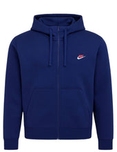 Carica l&#39;immagine nel visualizzatore di Gallery, TUTA COMPLETA NIKE UNISEX FELPATA CON CAPPUCCIO, ZIP E SCRITTA ROSSA LATO CUORE