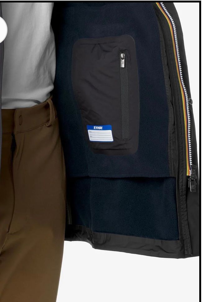 GIUBBINO K-WAY THOMAS BONDED CON CAPPUCCIO E LOGO GOMMATO