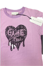 T-SHIRT GAELLE LOGO CUORE MERLETTO E SCRITTA INTERNA