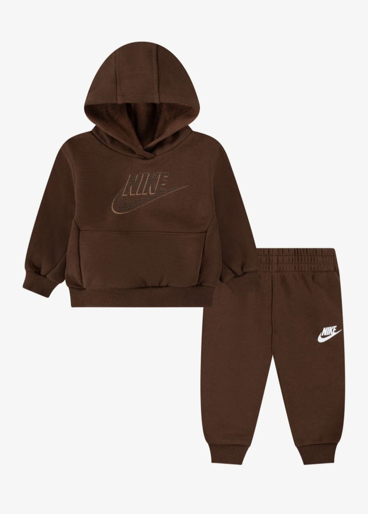 TUTA COMPLETA NIKE BAMBINO FELPATA CON SCRITTA CENTRALE MULTILOGO