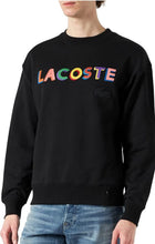 Carica l&#39;immagine nel visualizzatore di Gallery, FELPA LACOSTE UNISEX COTONE CON SCRITTA CENTRALE COLORATA