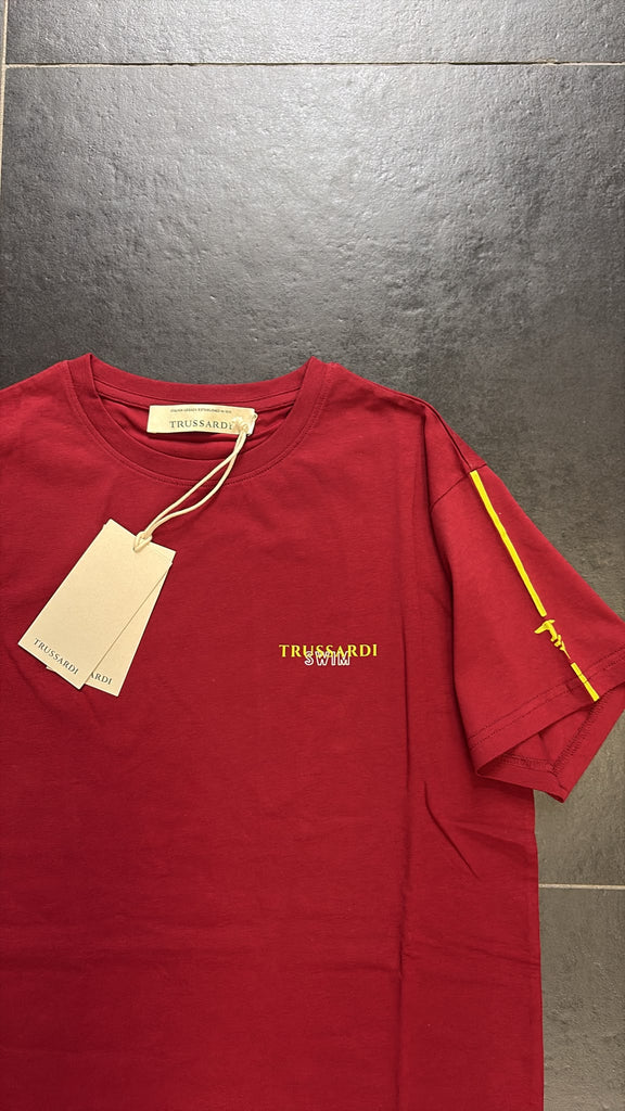 T-SHIRT TRUSSARDI CON SCRITTA PICCOLA LATO CUORE