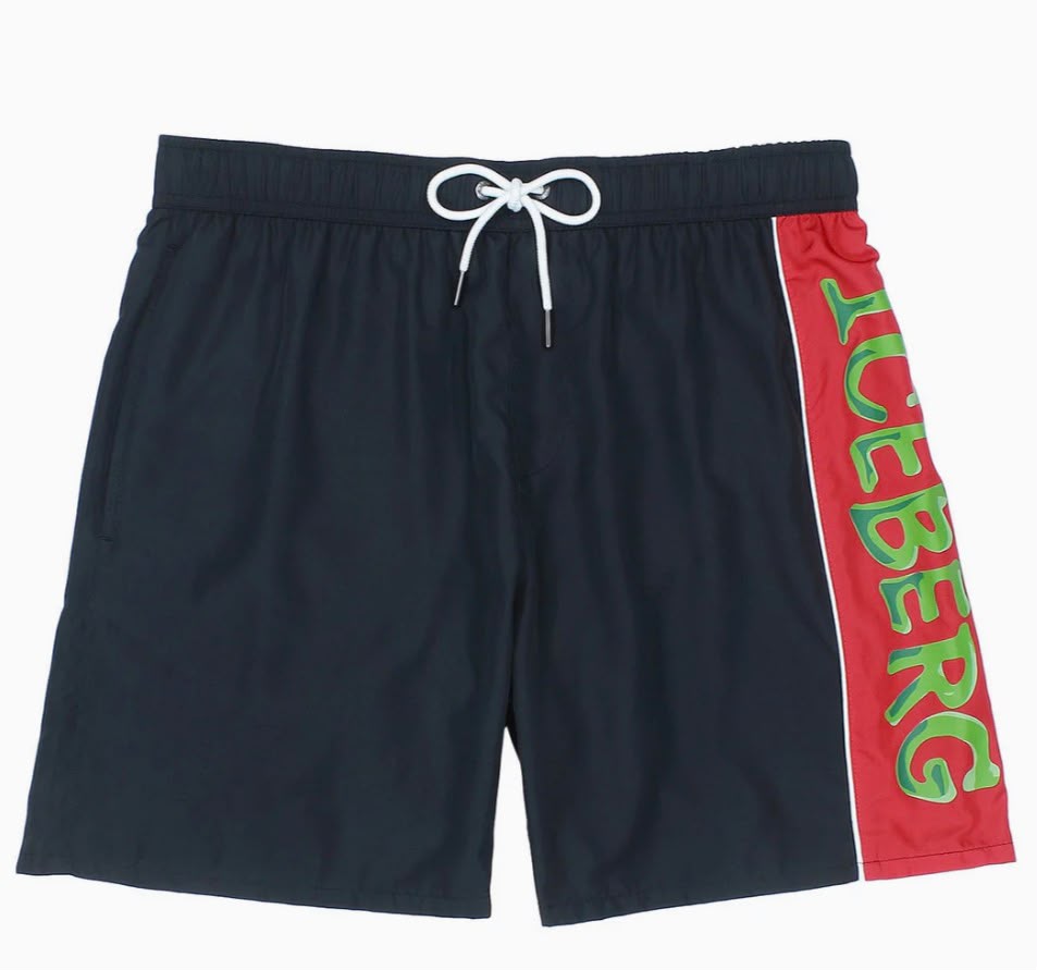 COSTUME ICEBERG CON FASCIA LATERALE COLORATA E SCRITTA
