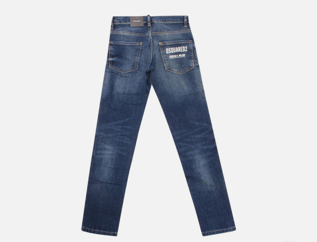 PANTALONE JEANS DSQUARED LOGO TASCA POSTERIORE