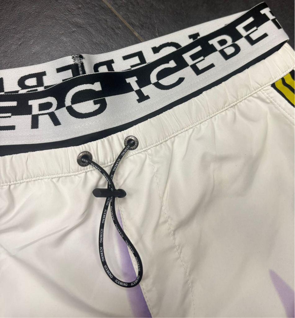 COSTUME ICEBERG CON MOLLA LOGATA E SFUMATURA GAMBA VIOLA/GIALLO