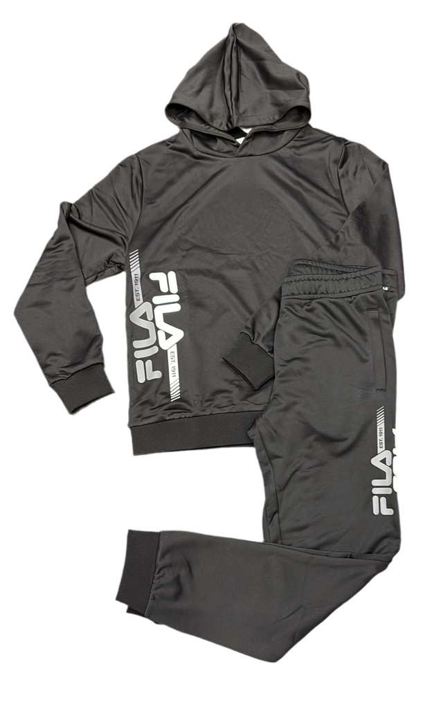 TUTA COMPLETA UOMO ACETATA  CON LOGO LATERALE STAMPATO