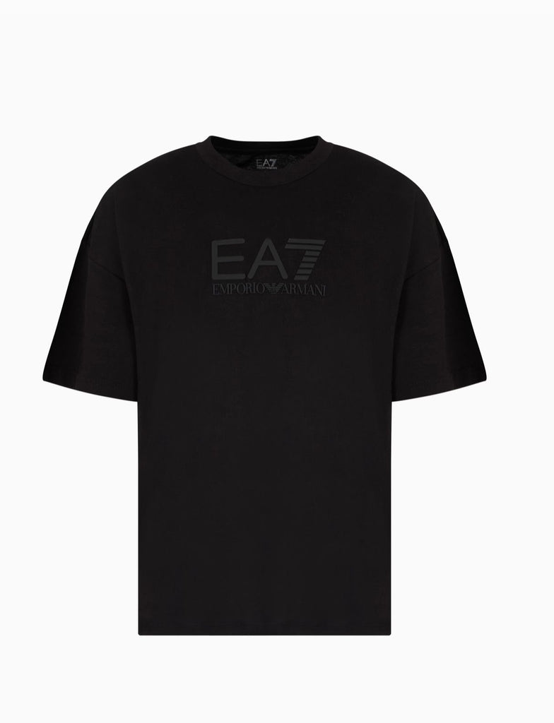 T-SHIRT ARMANI SCRITTA ECNTRALE RIALZATA GOMMA