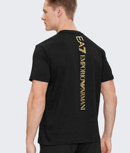 Carica l&#39;immagine nel visualizzatore di Gallery, T-SHIRT ARMANI LOGO LATO CUORE E SCRITTA LUNGO SCHIENA GIALLO